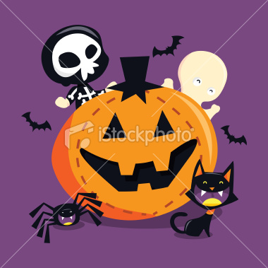 Stock Vector Illustration:  Spooky Happy Trick Or Treat