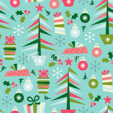 Stock Vector Illustration:  Christmas Elements Seamless Pattern Background