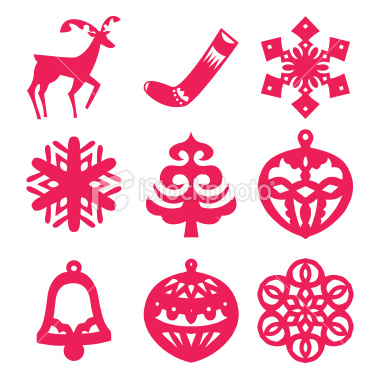 Stock Vector Illustration:  Scandinavian Folklore Christmas Symbols
