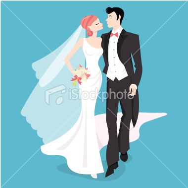 Stock Vector Illustration:  Wedding Bridal Couple