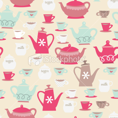 Stock Vector Illustration:  Retro Tea Time Seamless Pattern Background