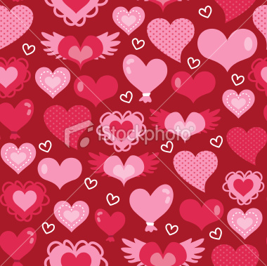Stock Vector Illustration:  Sweet Hearts Seamless Pattern Background
