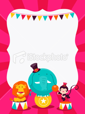 Stock Vector Illustration:  Carnival Circus Animals Copy space