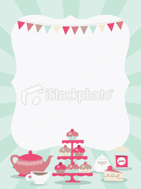 Stock Vector Illustration:  Retro Tea Party Copyspace