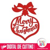 Christmas Bauble Merry Christmas Phrase - SVG Cut Files