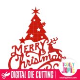 Vintage Merry Christmas Tree Decoration - SVG Cut Files
