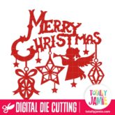 Vintage Playbill Merry Christmas Ornaments - SVG Cut Files